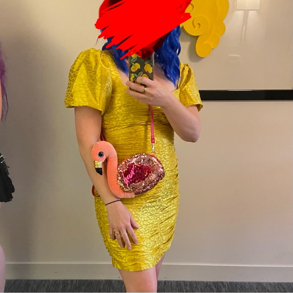 Adelyn Rae Yellow Ruched Dress - Picture 5 of 5